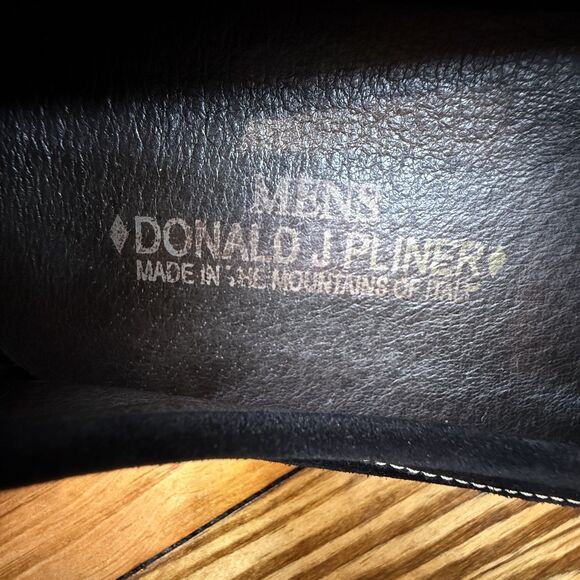 Vintage Donald J Pliner Italian Black Suede Penny Loafers | Mens Size, 13 main image 8